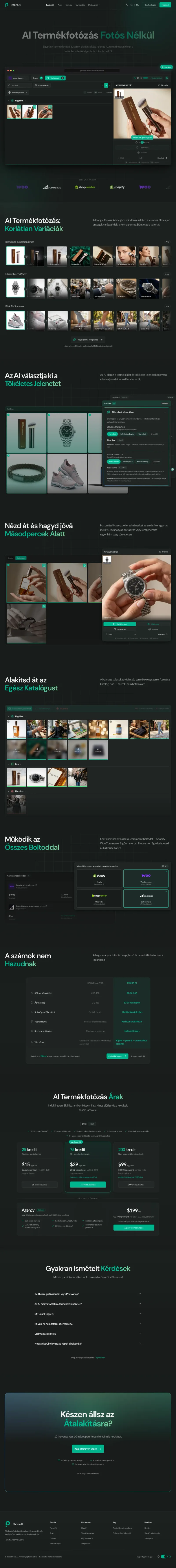 The Phora AI product photography tool interface